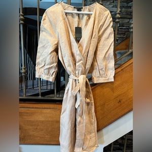 Brand New/ Never worn Armandi Exchange linen dress size 14,light khaki color